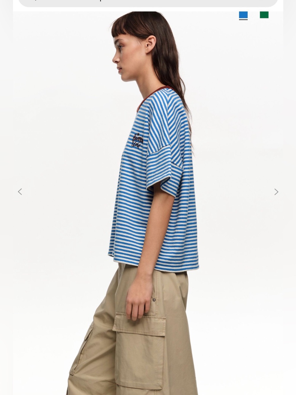 Bimba Y Lola
BLUE STRIPED CONTRAST PIPING T-SHIRT - Picture 3 of 10
